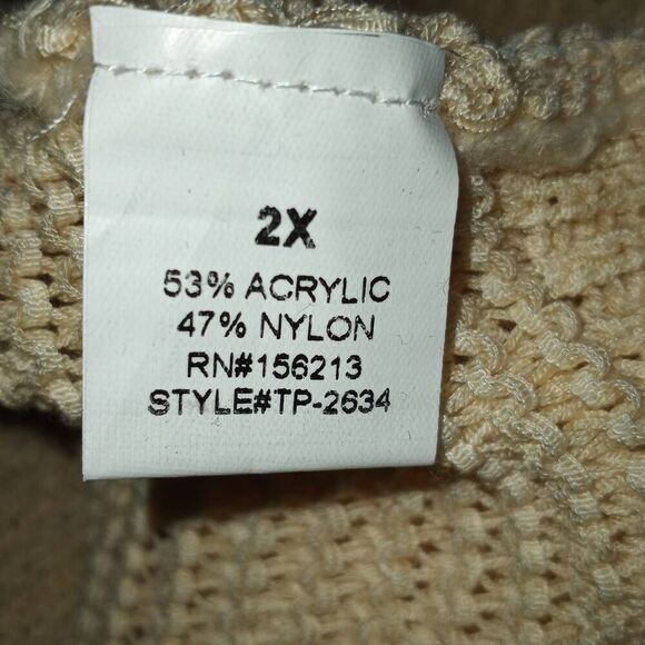 FASHION NOVA CREAM CROCHET CROP TOP SZ.2X NWT - Picture 7 of 8